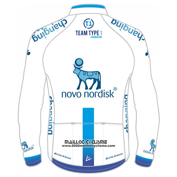 2017 Maillot Ciclismo Novo Nordisk Blanc Manches Longues et Cuissard
